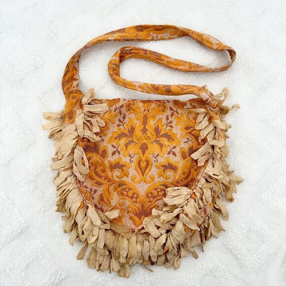 Lulubelle Designs Boho Fringe Crossbody Purse Shabby Handmade OOAK - Picture 2 of 8